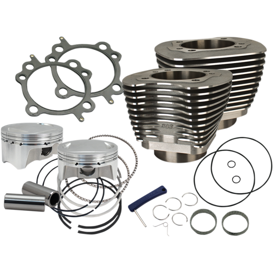 99-06 S&S Cycle 100" Piston and Cylinder Kit - Wrinkle black finish