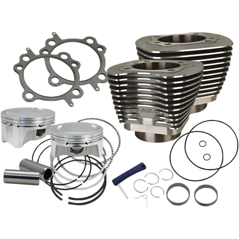 99-06 S&S Cycle 100" Piston and Cylinder Kit - Wrinkle black finish